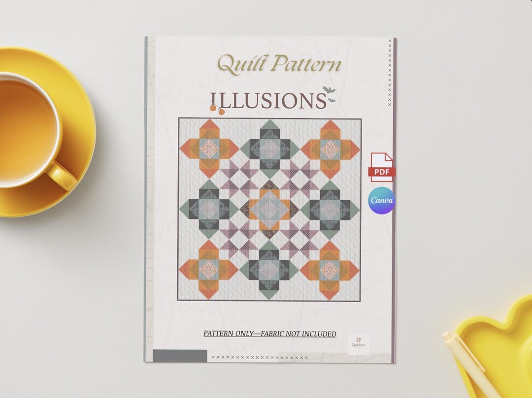 Illusions Quilt Pattern PDF, Modern Geometric Quilt Pattern, Patchwork ...