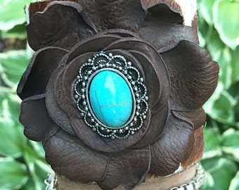 Leather Cuff, Leather Bracelet, Cuff, Cuff Bracelet, Bracelet, Leather Flower Cuff