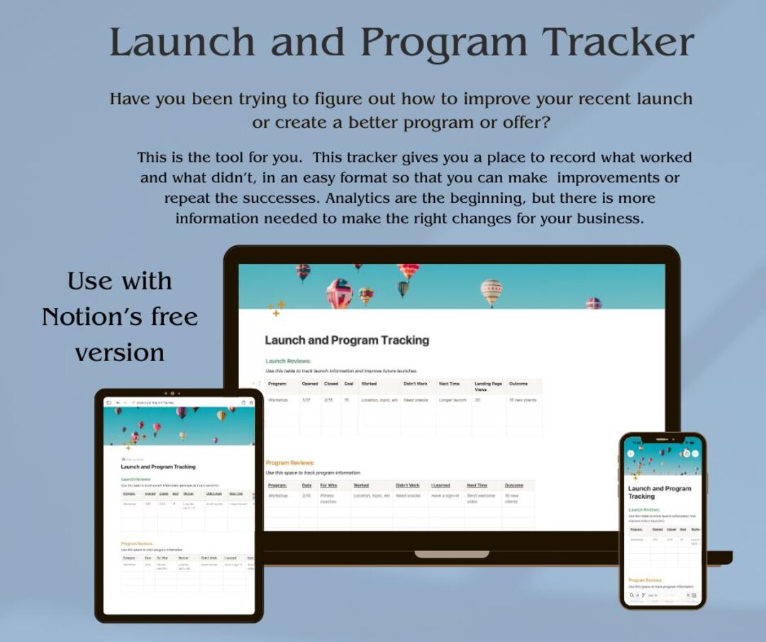 Notion Launch and Program Tracker for Coaches, Entrepreneurs (digital ...