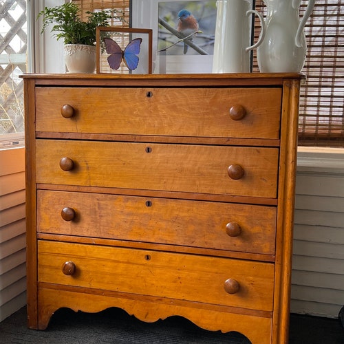SOLD Antique Pine Chest of Drawers Etsy