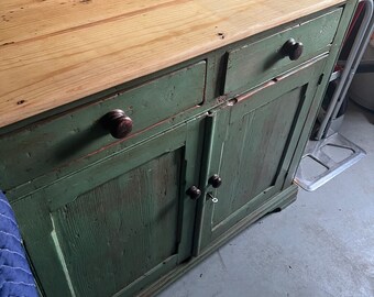 Antique   English pine cabinet /buffet/ server / sideboard