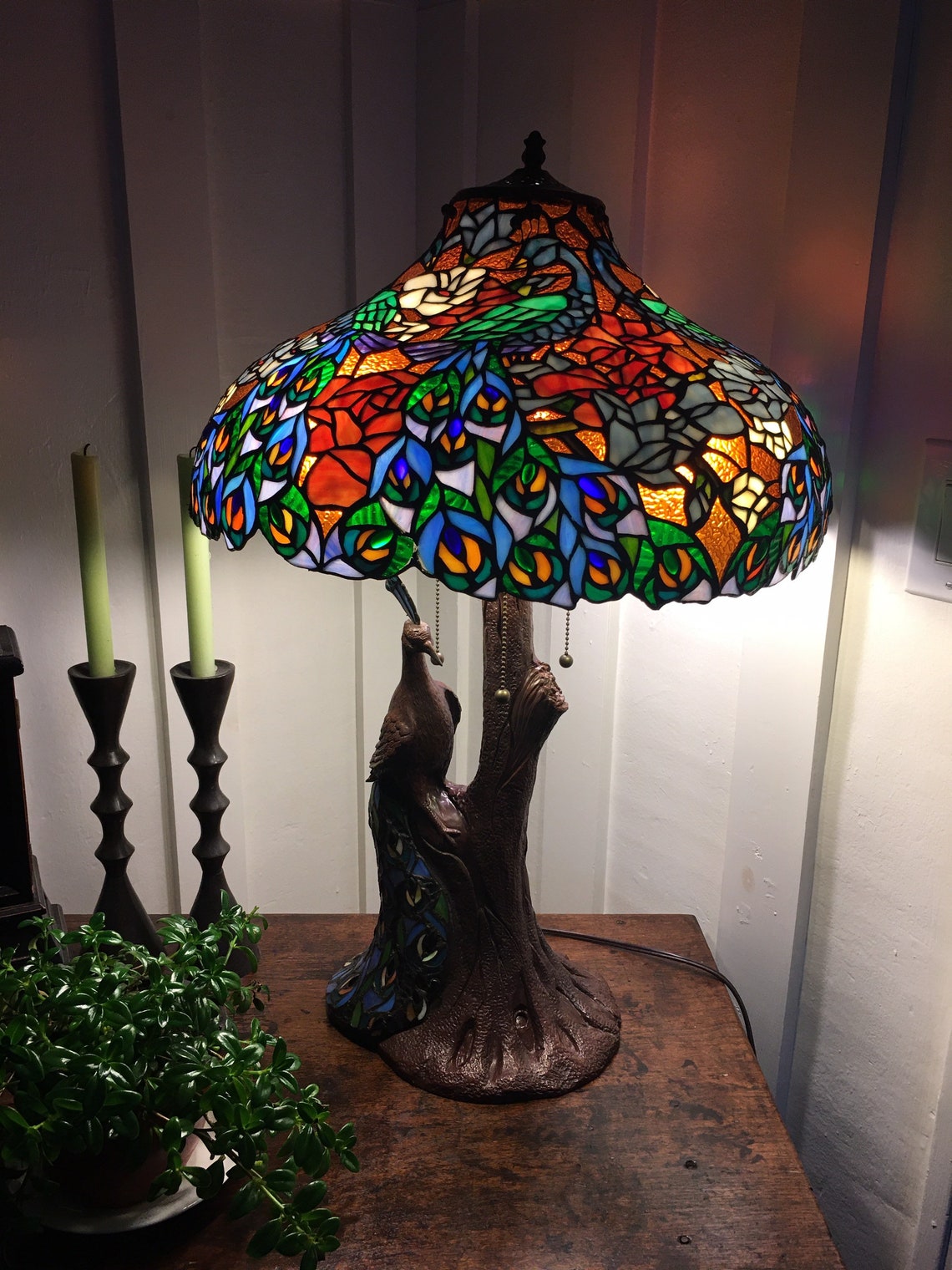 Stained Glass Peacock Lamp - www.inf-inet.com