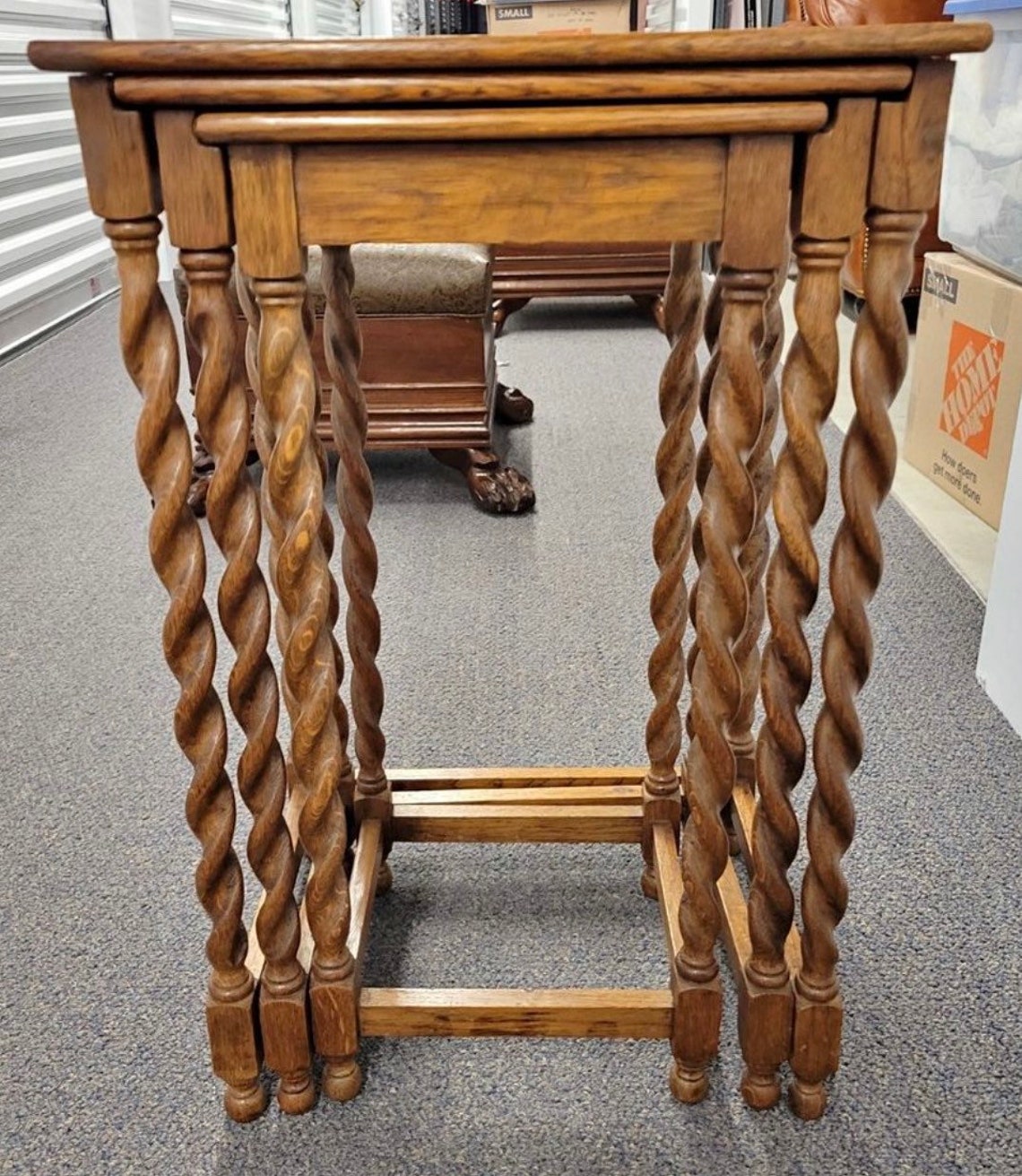 Antique Barley Twist Nesting Tables Smaller Etsy