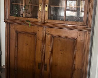 Antique pine cabinet wirh pocket doors