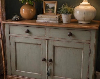 Antique English pine cabinet /buffet /cupboard