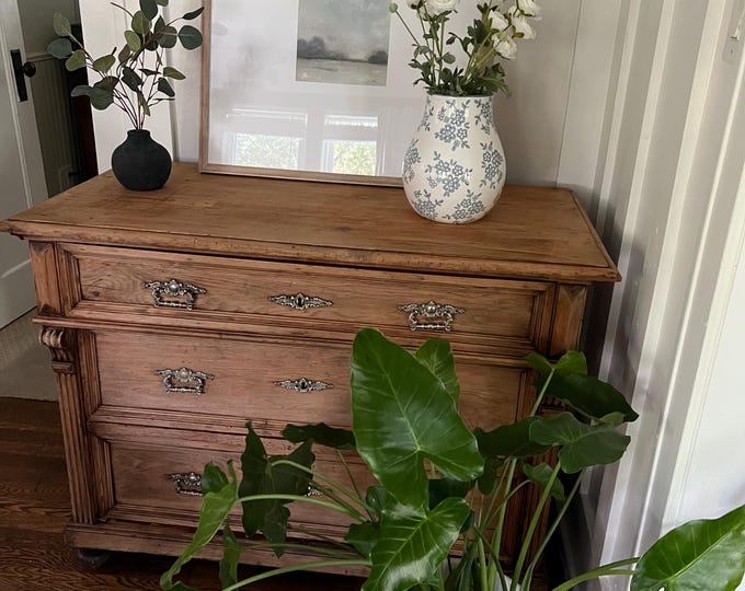 Lovely Antique English Pine Dresser - Pewter Color Hardware - Etsy
