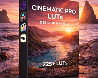 225+ Cinematic Pro Desktop and Phone LUTs | Log, Rec709 Pack | Moody Film & Video Presets for, Davinci,Premiere,Final Cut,VN and many more!