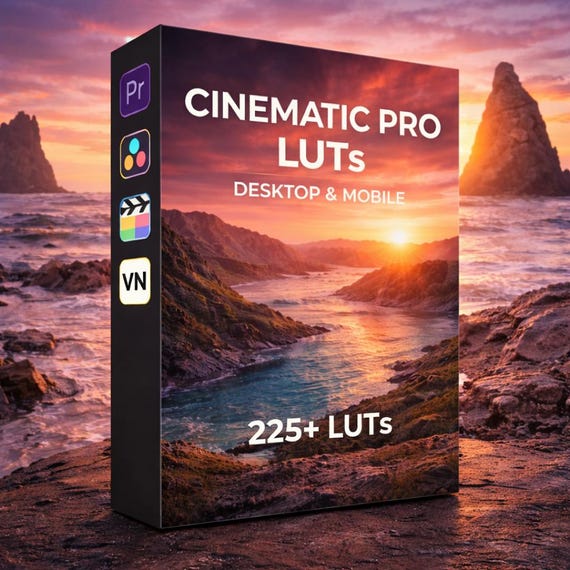 225+ Cinematic Pro Desktop and Phone LUTs | Log, Rec709 Pack | Moody Film & Video Presets for, Davinci,Premiere,Final Cut,VN and many more!