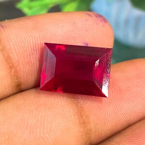 Natural Red Ruby 10.25 Ct Baguette Cut AAA Certified Loose Gemstone Rare Collector Luxury Fine Jewelry Investment Stone