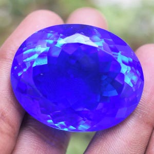 AAA Natural Royal Blue Topaz 94.45 Ct Oval Cut Brazilian Loose Gemstone Certified Huge Statement Collector Gem
