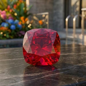 Rubi Vermelho Birmanês Natural de 8,60 ct, Lapidação Almofada, 12x12x8 mm, Gema Solta Certificada, Joia de Luxo, Presente para Namorada