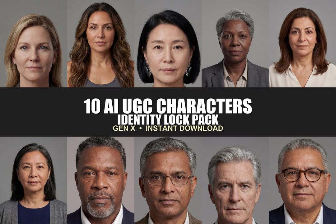 AI UGC Character Pack Gen X | Realistic Digital Spokesperson | Brand ...