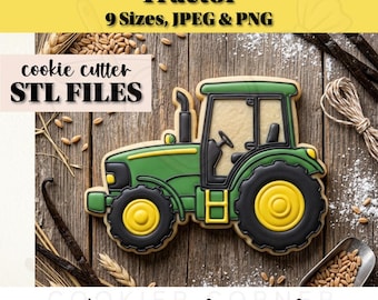 Cortador de galletas con forma de tractor (archivo STL para impresora 3D, descarga digital)