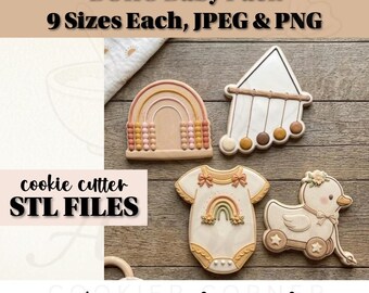 Paquete BOHO Baby de cortadores de galletas (archivo STL) – Descarga digital para impresora 3D