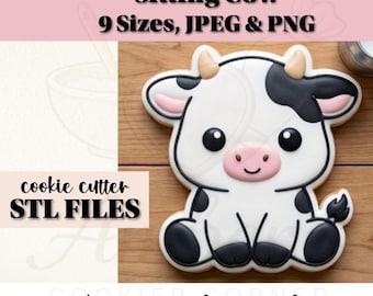 Cortador de galletas de vaca sentada STL - Archivo para impresora 3D - Descarga digital
