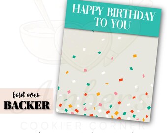 Fold Over Backer - Feliz Cumpleaños - Descarga instantánea