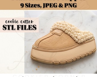 Cortador de galletas de pantuflas con plataforma (STL) – Archivo para impresora 3D (descarga digital)