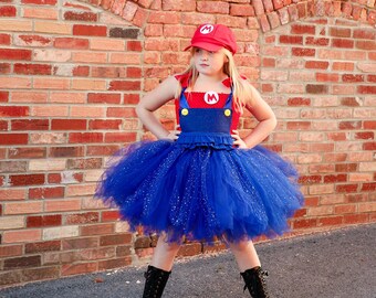 Super Mario Inspired Costume, Super Mario Tutu Dress, Halloween tutu dress, Halloween Costume, Girls Costumes