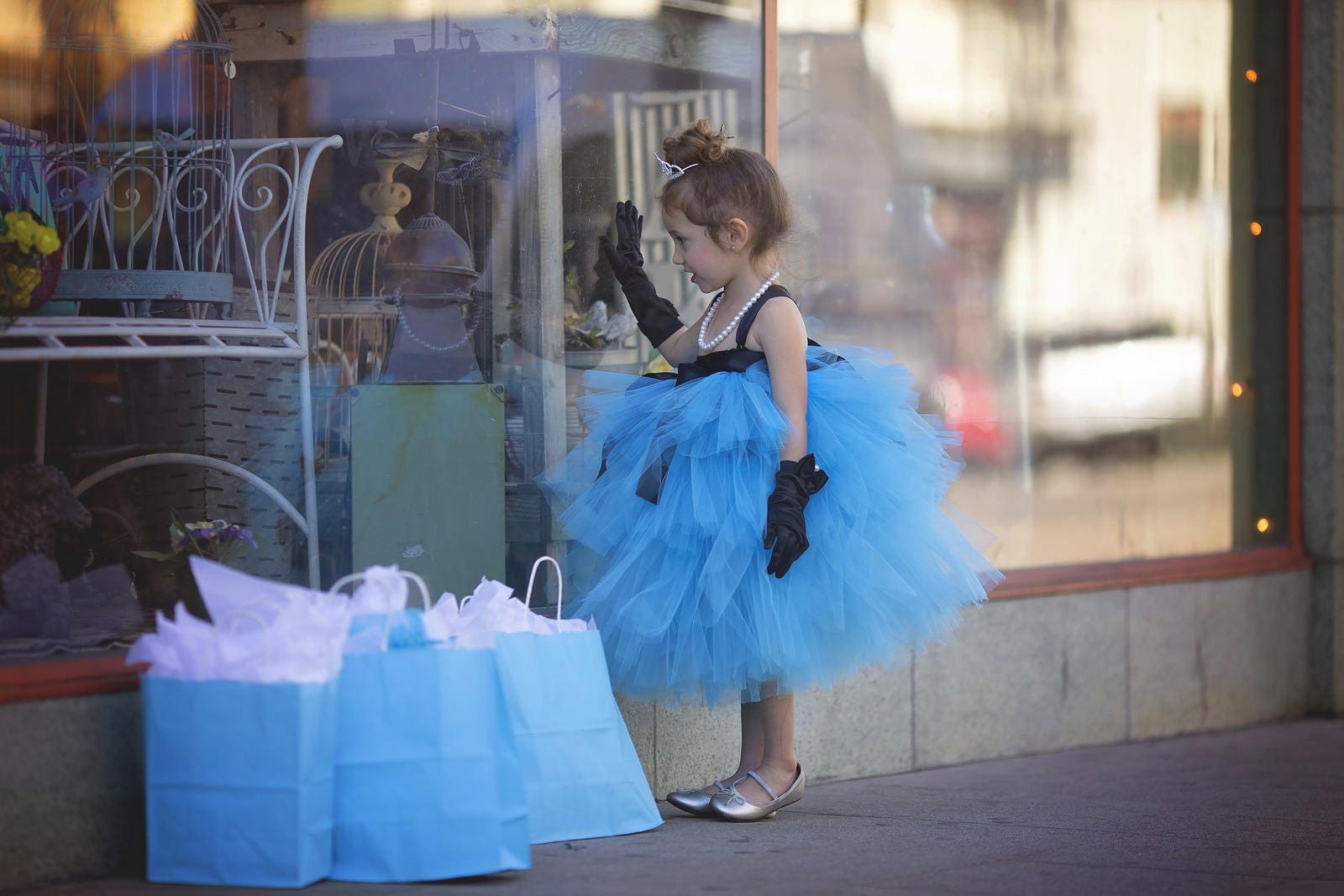tiffany blue flower girl dress
