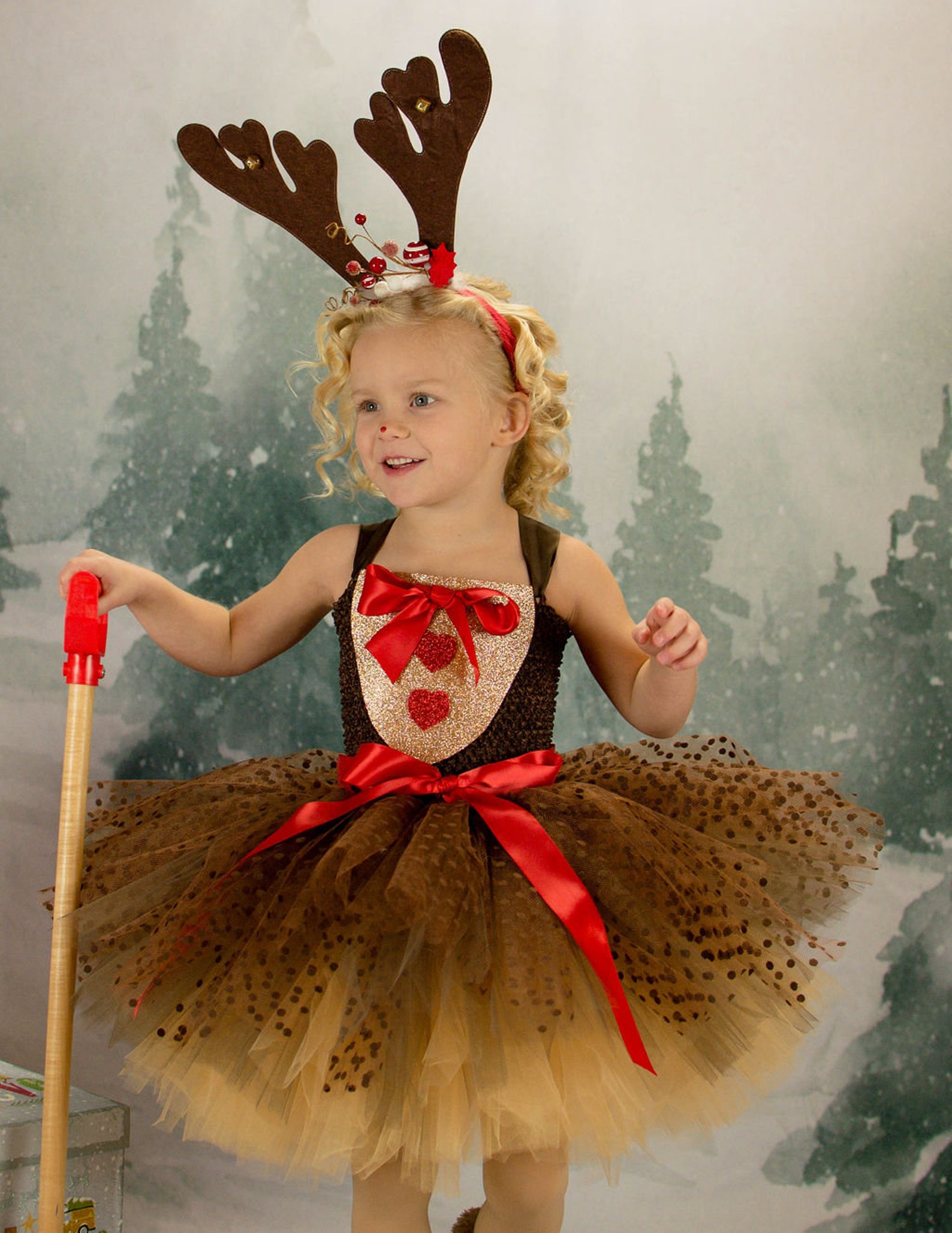 REINDEER Tutu Dress Rudolph the Red Nose Reindeer Etsy
