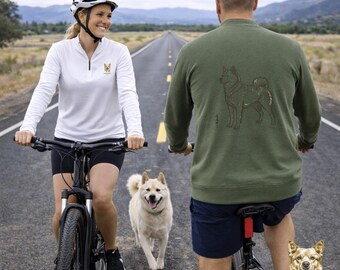 Jindo Line Art Pullover mit Viertel-Reißverschluss | Eco-Limitiert