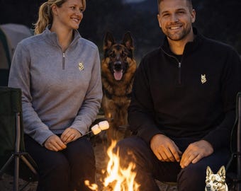 Schäferhund geboren, um Viertel-Zip-Pullover zu schützen | Eco-Limitiert