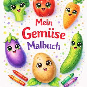 Mein Gemüse Malbuch mit Deutsch Englischer Bezeichnung