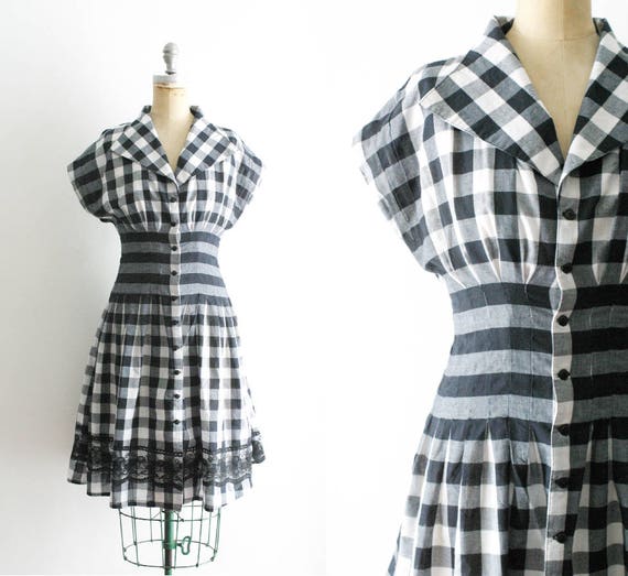 black and white 50s dress