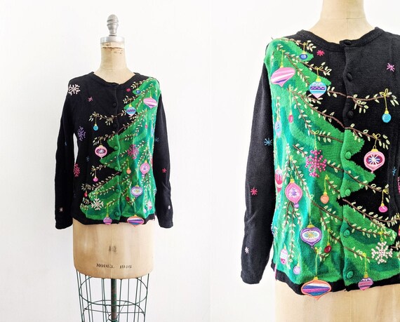 Vintage Christmas Sweater Applique Christmas Sweat