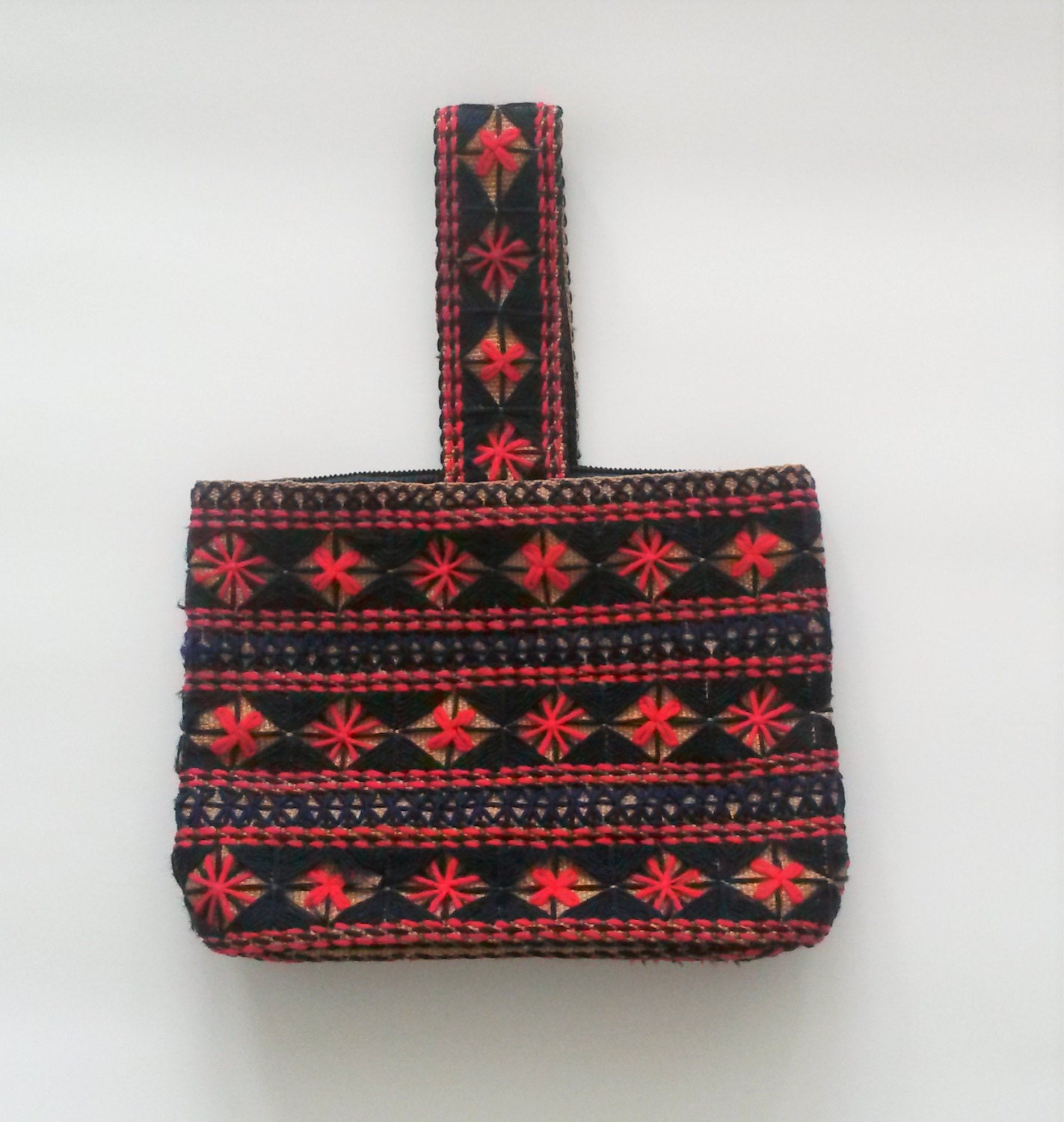 Vintage 1970s Blue and Red Embroidered Purse 70s Purse 70s - Etsy