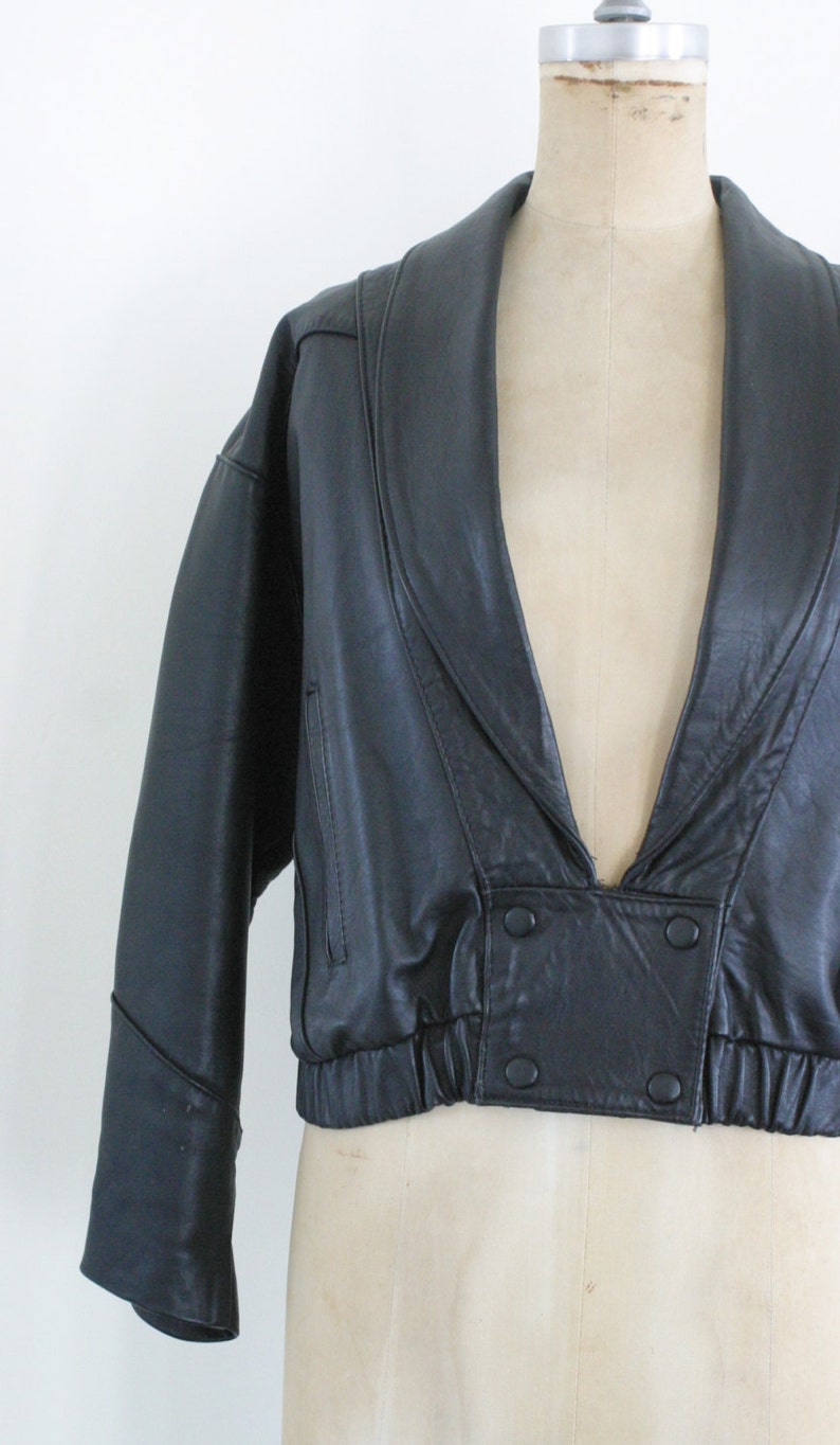 Vintage Black Leather Jacket Leather Bomber Jacket Leather - Etsy