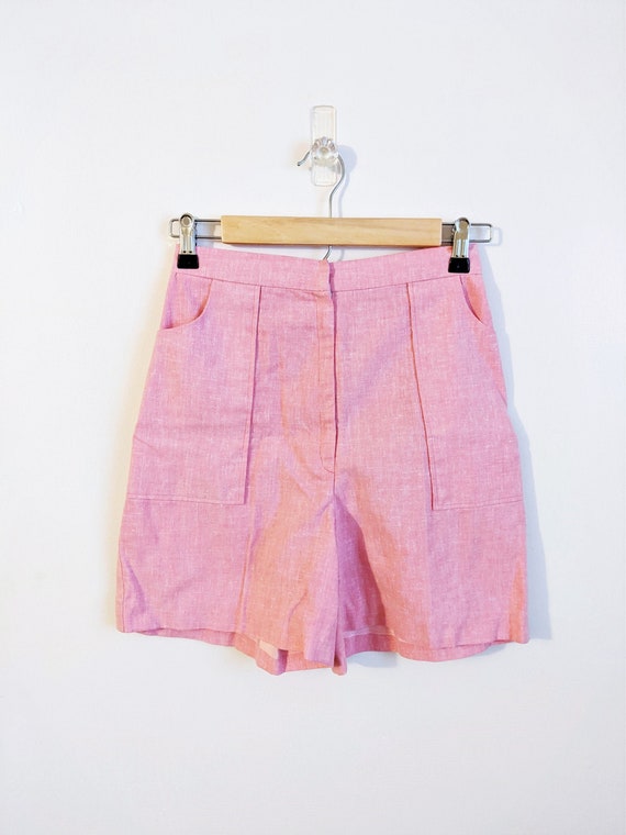 Vintage 1960s 1970s Pink High Waisted Shorts Pink