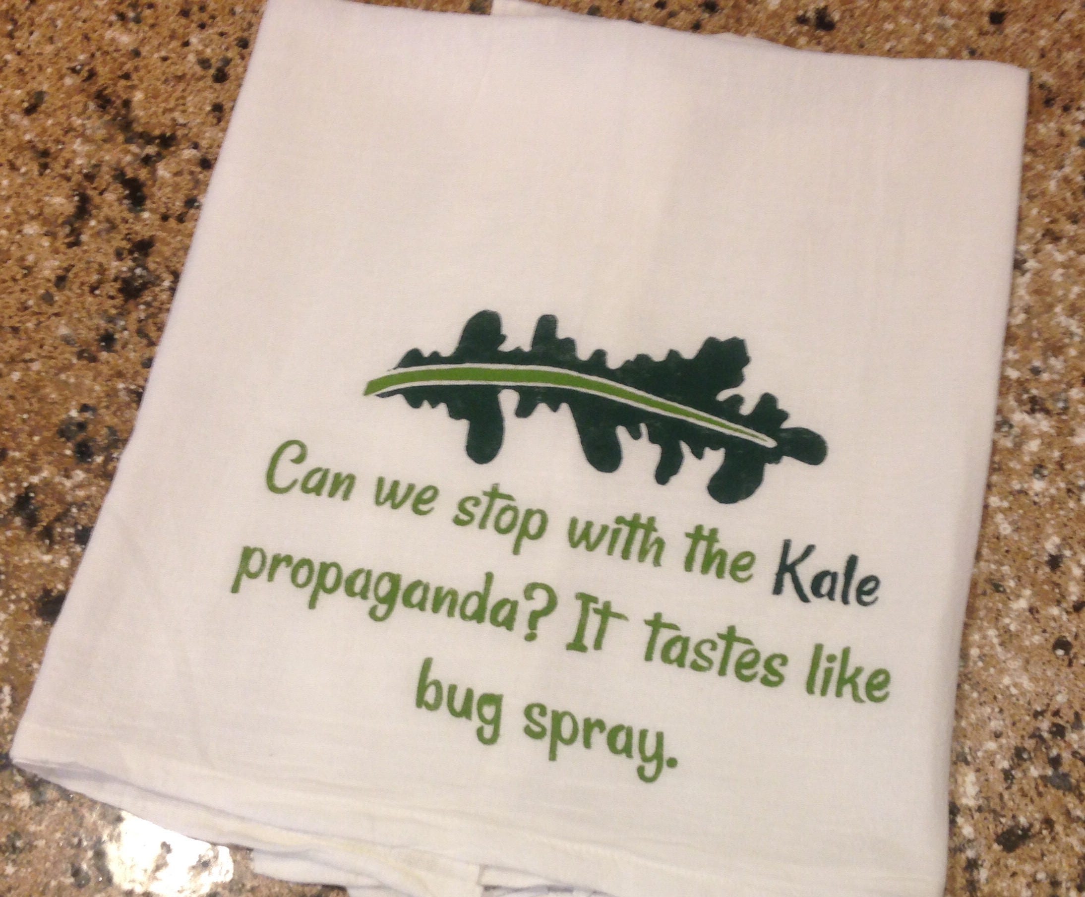 Kale and Bugspray Jim Gaffigan Dish Towel Etsy