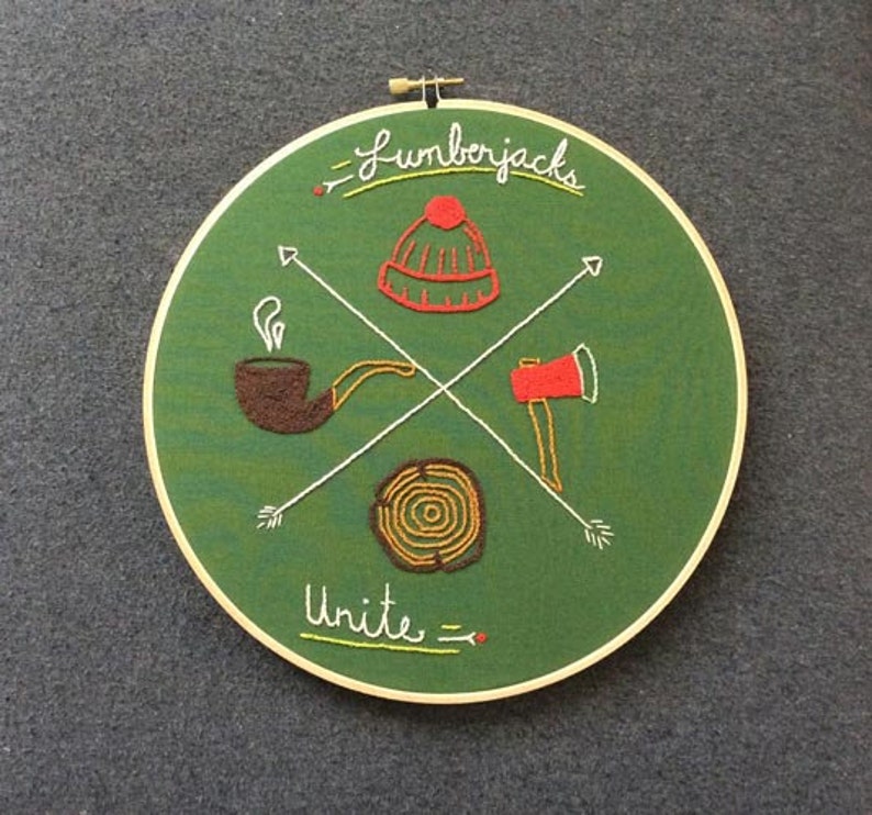 Lumberjacks Unite Seal Embroidery Hoop Art Etsy