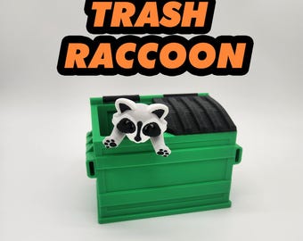 Juguete de escritorio con diseño de mapache basura impreso en 3D