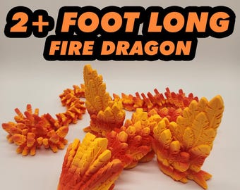 Figura impresa en 3D de dragón de fuego de más de 2 pies de largo