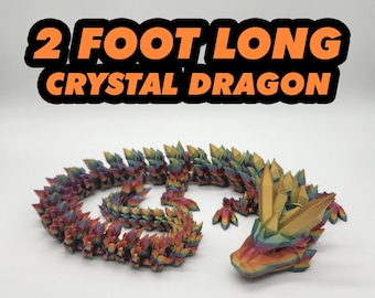 Dragón de cristal impreso en 3D de 2 pies de largo