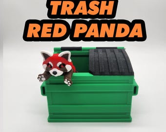 Juguete de escritorio con diseño de panda rojo basura impreso en 3D