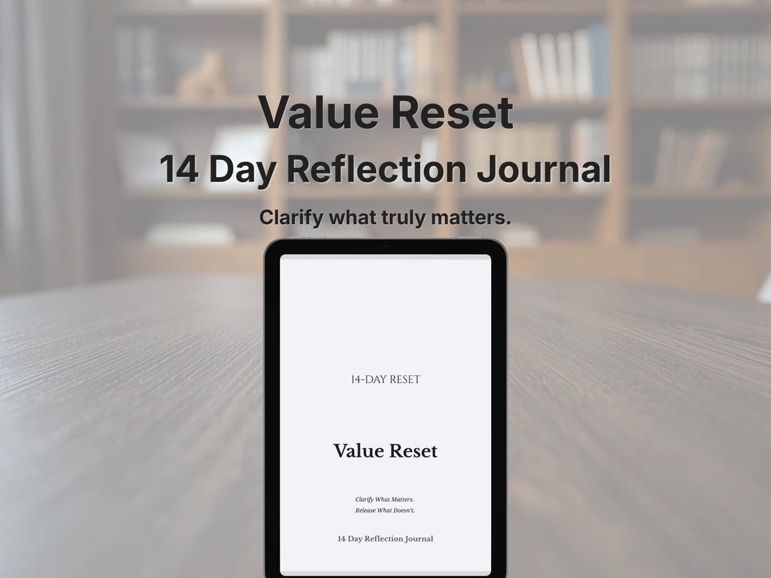 Value Journal Value Reset Journal 14 Day Reflection, Life Purpose Planner Printable ...