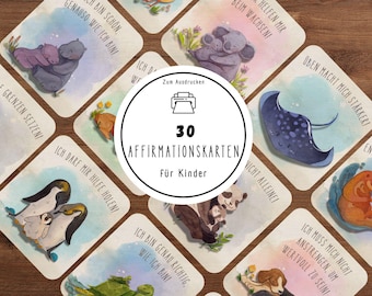 Cartes d'affirmation pour enfants – 30 jolies cartes à imprimer | Renforcez la confiance en soi et le bien-être émotionnel | Conçues par une enseignante