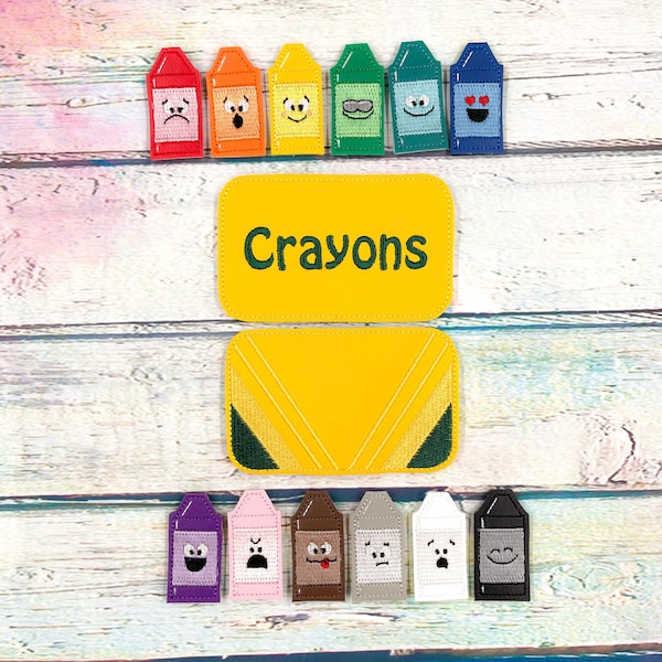 Colorful Crayons Tin Play Set, Felty, Felt Crayon, Crayon Felties, Fidget Toy, Quiet Time Activity, Travel Toy