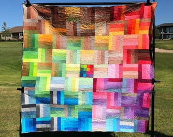 Ombreiled Modern Strip Quilt Pattern, Ombre Fabric Lap Quilt,  PDF Quilt Pattern, Modern Quilt Pattern, Strip Quilt Pattern