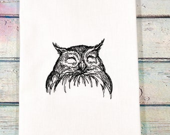 Sage Saturday Embroidered Kitchen Towel, Owl Tea Towel, Kitchen Towel, Gift for the Home, Hostess Gift