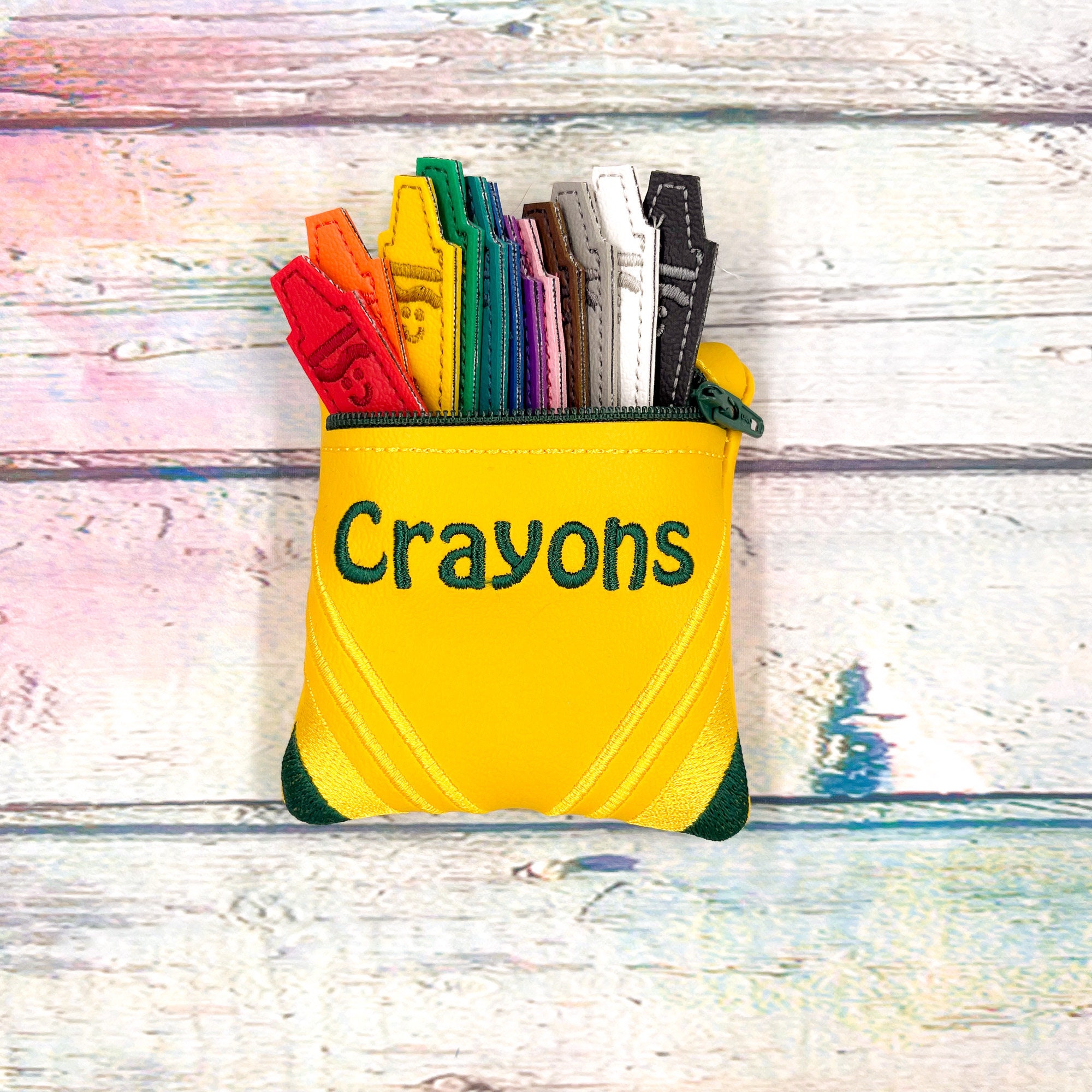 Crayon Wallet, Coloring Organizer, Small Notepad Cover, Stocking Stuffer,  Kids Gift 