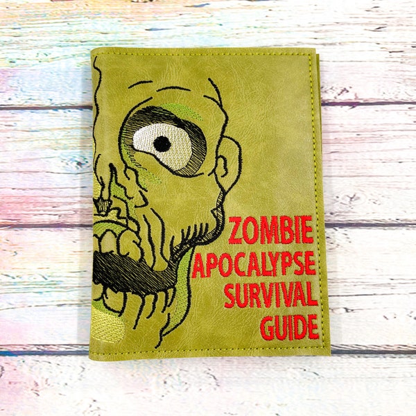 Zombie Apocalypse Survival Guide Mini Notebook {A6} Embroidered Journal Cover, Composition Book, Notes Book, Travel Notes, Mini Notebook