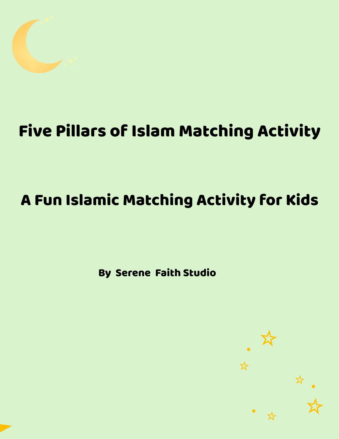 Matching Question Example Islam Five Pillars of Islam Matching Activity for Kids (PDF Download) - Etsy