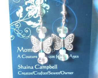 Opal Butterfly Dangle Earrings