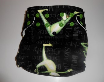 Trim One Size Yoga Frogs Pocket Diaper