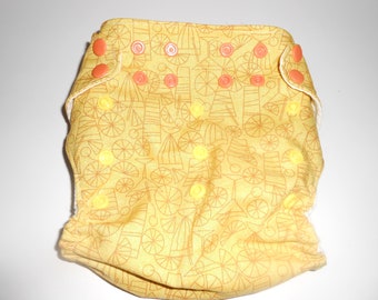 Trim One Size Yellow Fruity Drinks Pocket Diaper
