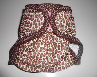 Sized Pink Leopard Print Diaper Cover